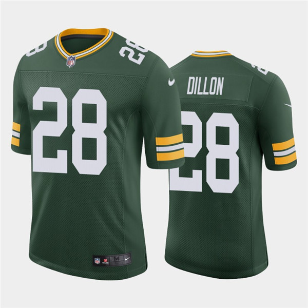 Men's Green Bay Packers #28 A.J. Dillon Green Stitched Jersey